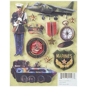 Military Stickers  K & COMPANY US Marines Marine Corps Scrapbook Memory 11 Pcs U